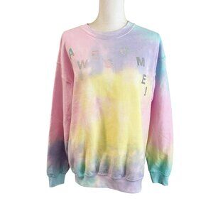Taylor Swift Womens Awesome Sweatshirt Size Medium Tie Dye Pullover Swiftie
